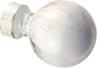Наконечник для карниза Lm Decor YF059 Шар большой 25мм (белое золото)