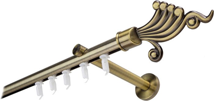 Карниз для штор Lm Decor Кения 1р 19мм (антик, 2.0м)