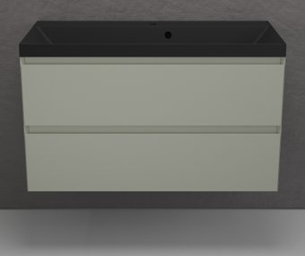 Symbolite Тумба под умывальник Манхэттен 100 Plus 2 ящика + Asti 100x45 (подвесная, олива/антрацит)