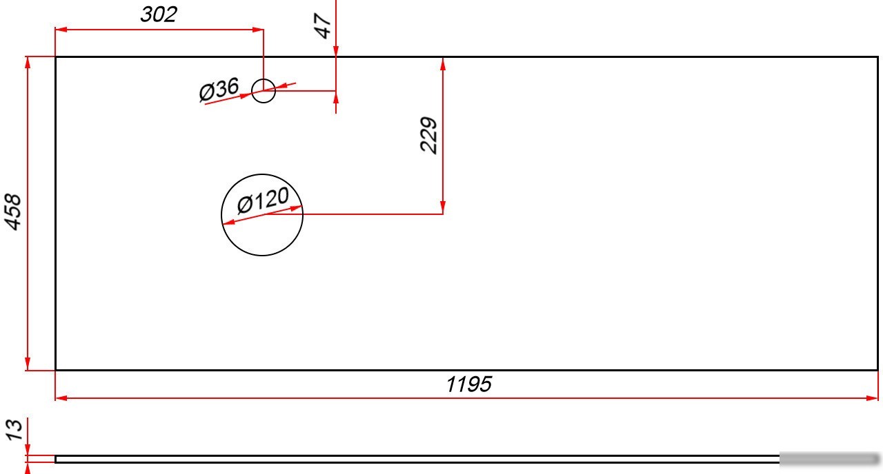 ЗОВ Столешница 13 CKP13W1195458C2S (белый)