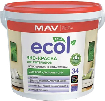 Краска Ecol 33 ВД-АК-1033 1 л (белый)