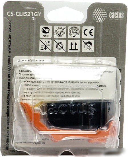 Картридж CACTUS CS-CLI521GY (аналог Canon CLI-521 Gray)