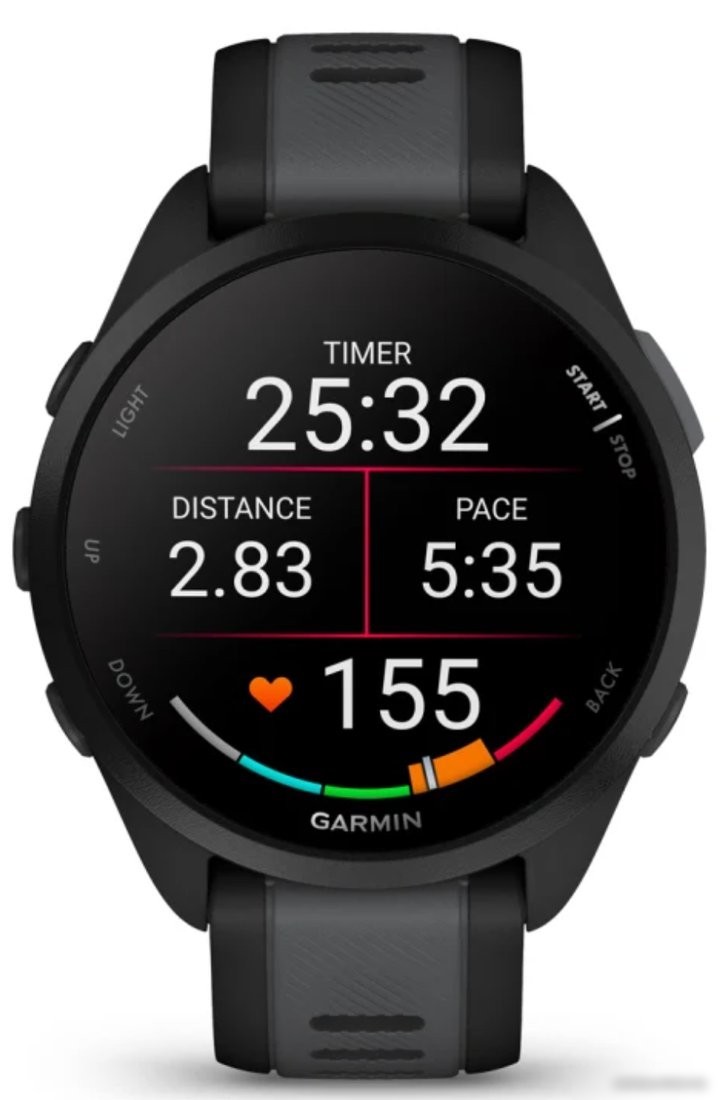 Умные часы Garmin Forerunner 165 (черный/сланцево-серый)