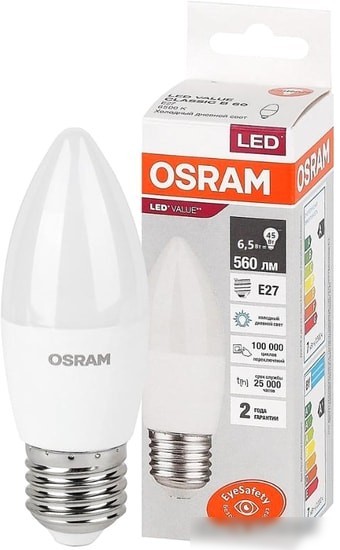 Светодиодная лампа Osram LV CL B60 7 SW/865 230V E27 10X1 RU