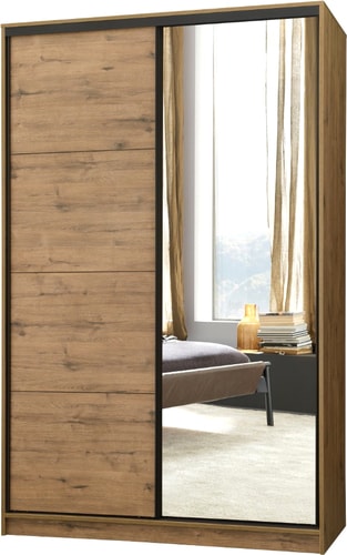 Шкаф-купе Рэйгрупп Bromo VVH 02 РГ-10.02 B 160 VVH 160x220.5 (дуб велингтон/черный)