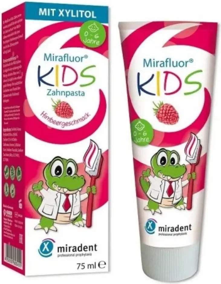 Зубная паста Miradent Mirafluor Kids со вкусом малины (75 мл)