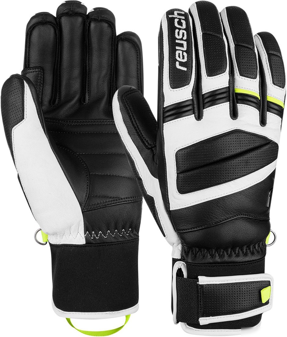 Горнолыжные перчатки Reusch Master Pro 6101109-7746 (р-р 8.5, Black/White/Safety Yellow)