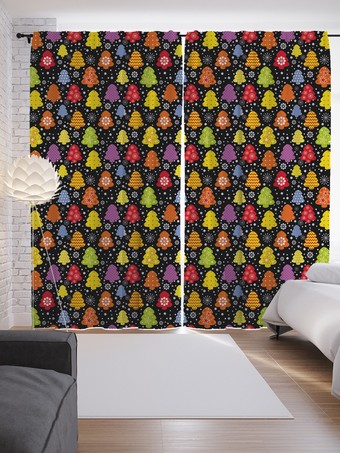 Комплект штор JoyArty Разноцветные елки 1.45x2.65 м p_53119_145x265 (2 шт)