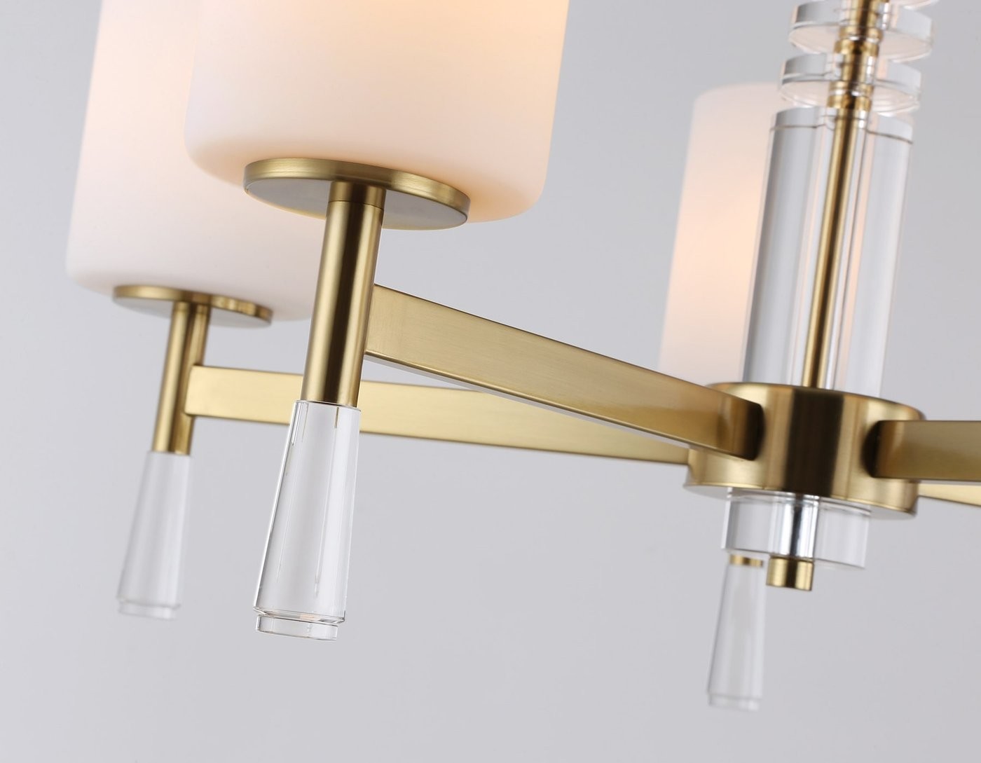 Подвесная люстра Ambrella LH56261/5 BS/FR (латунь/белый матовый)