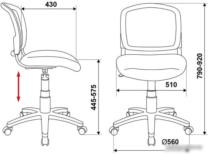 Кресло Бюрократ CH-W296NX/26-31 (розовый)