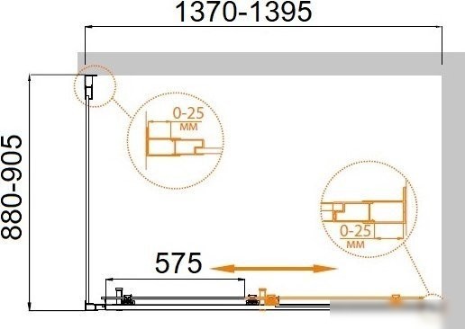 Душевой уголок Cezares MOLVENO-AH-11-140/90-C-GM-IV