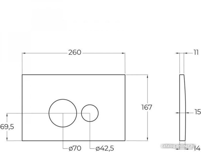 Панель смыва BelBagno BB080CR.MAT