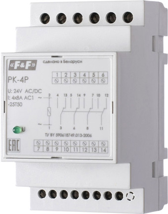 Реле промежуточное Евроавтоматика F&F PK-4P-12 EA06.001.012