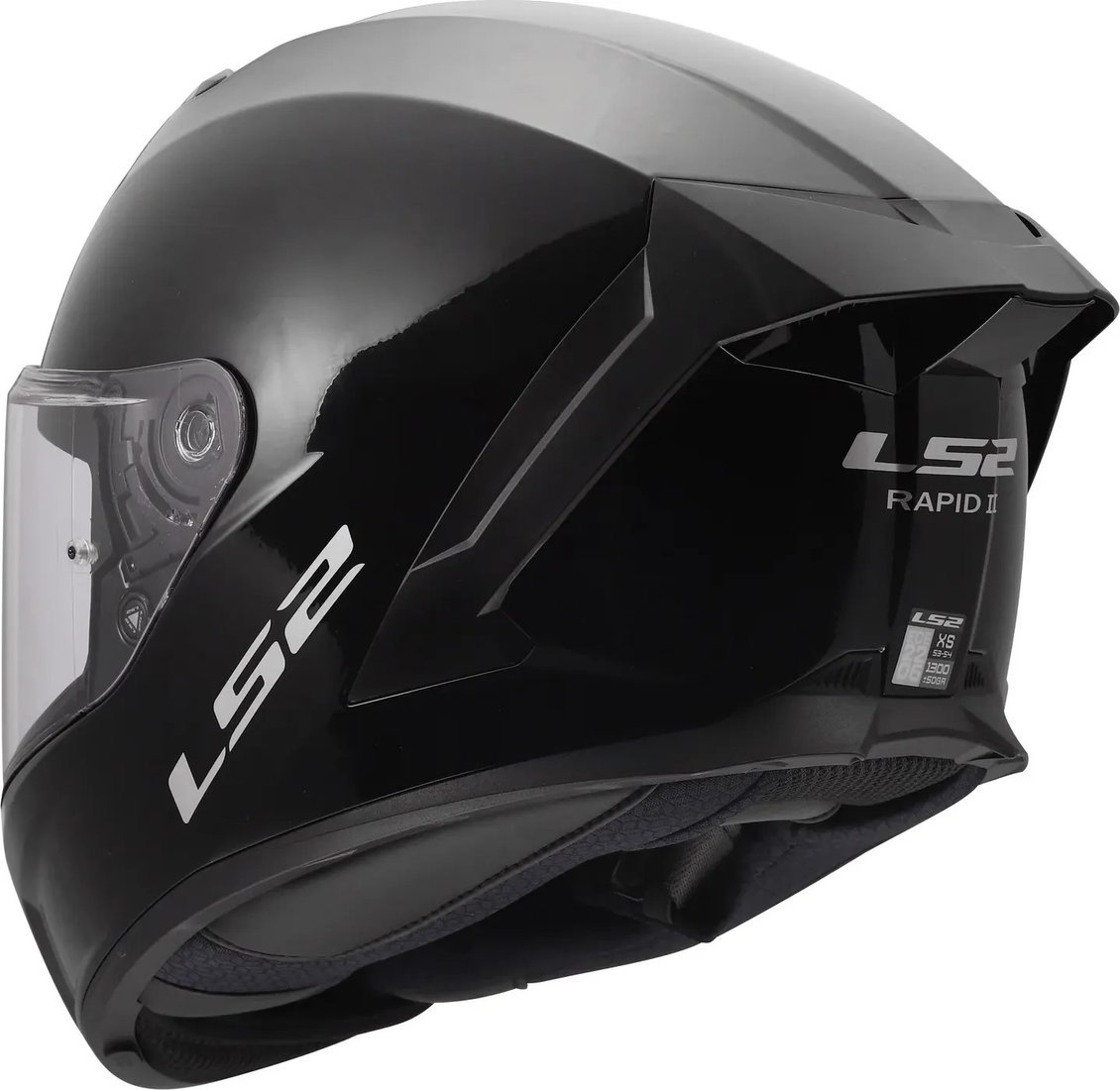 Мотошлем LS2 FF820 Rapid III Solid (3XL, черный глянцевый)