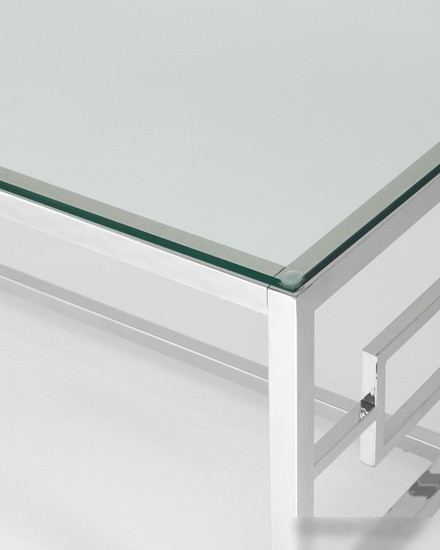 Журнальный столик Stool Group Бруклин 120x60 ECT-013 (прозрачное стекло/сталь серебристый)