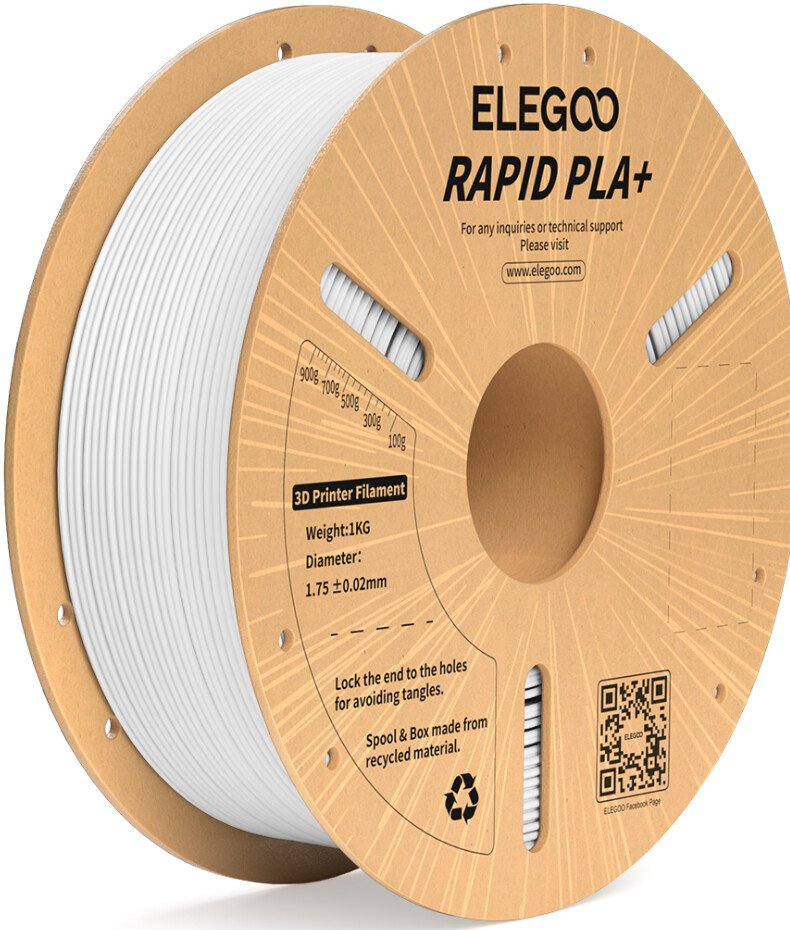 Филамент Elegoo RAPID PLA+ (1.75 мм, 1 кг, белый) Филамент Elegoo RAPID PLA+ (1.75 мм, 1 кг, белый)