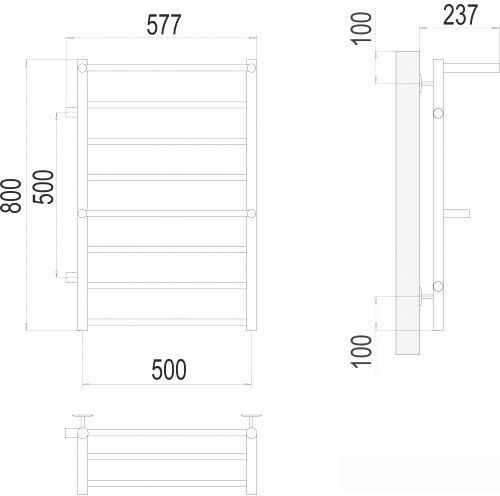 Полотенцесушитель TERMINUS Аврора П8 500x800 бп