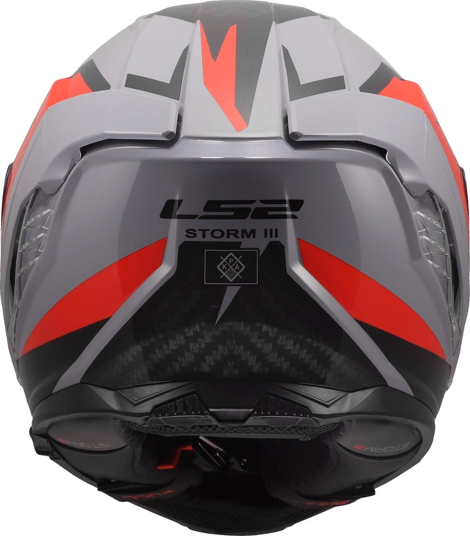 Мотошлем LS2 FF818 Storm III Dynamo (2XL, серый/красный)