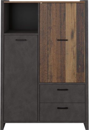 Шкаф распашной Black Red White Kristoff REG2D2S/130 (матера/старый стиль) Шкаф распашной Black Red White Kristoff REG2D2S/130 (матера/старый стиль)