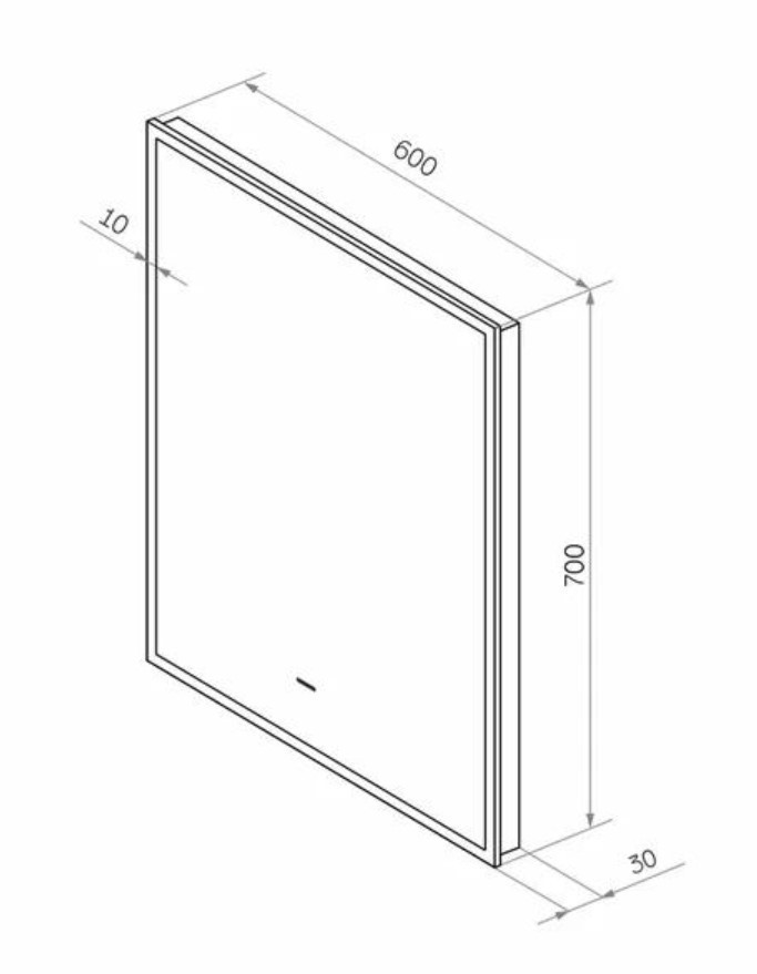 Континент Зеркало Amer Led 60x70 (черная окантовка)