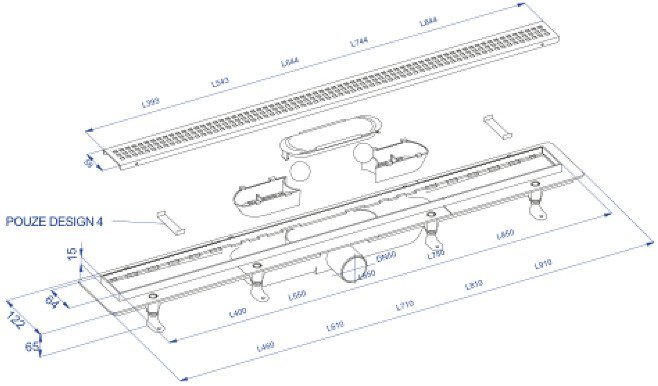 Трап/канал Plast Brno Design SZA1550