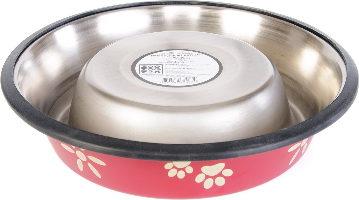 Миска ZooZooZoo Лапки SWT-5008A-750/bordo (бордовый)