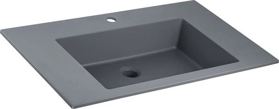 Умывальник Symbolite Line 80x48 (кварц, серый шелк)