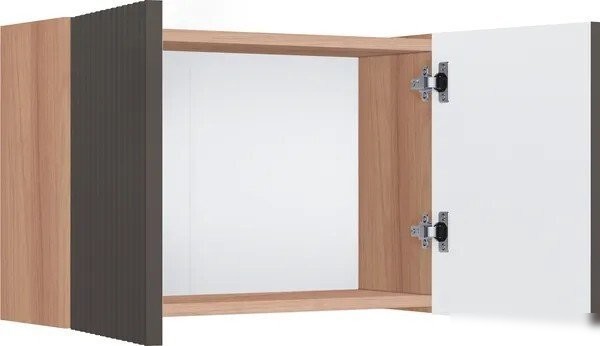 Runo Шкаф для ванной Соренто 60x30/Тренто 60x30 вертикаль (крафтовый дуб/графит)
