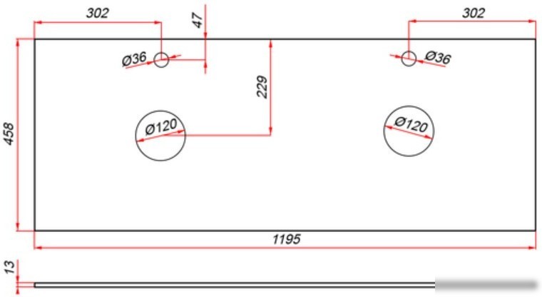 ЗОВ Столешница 13 CKP13W1195458 (белый)