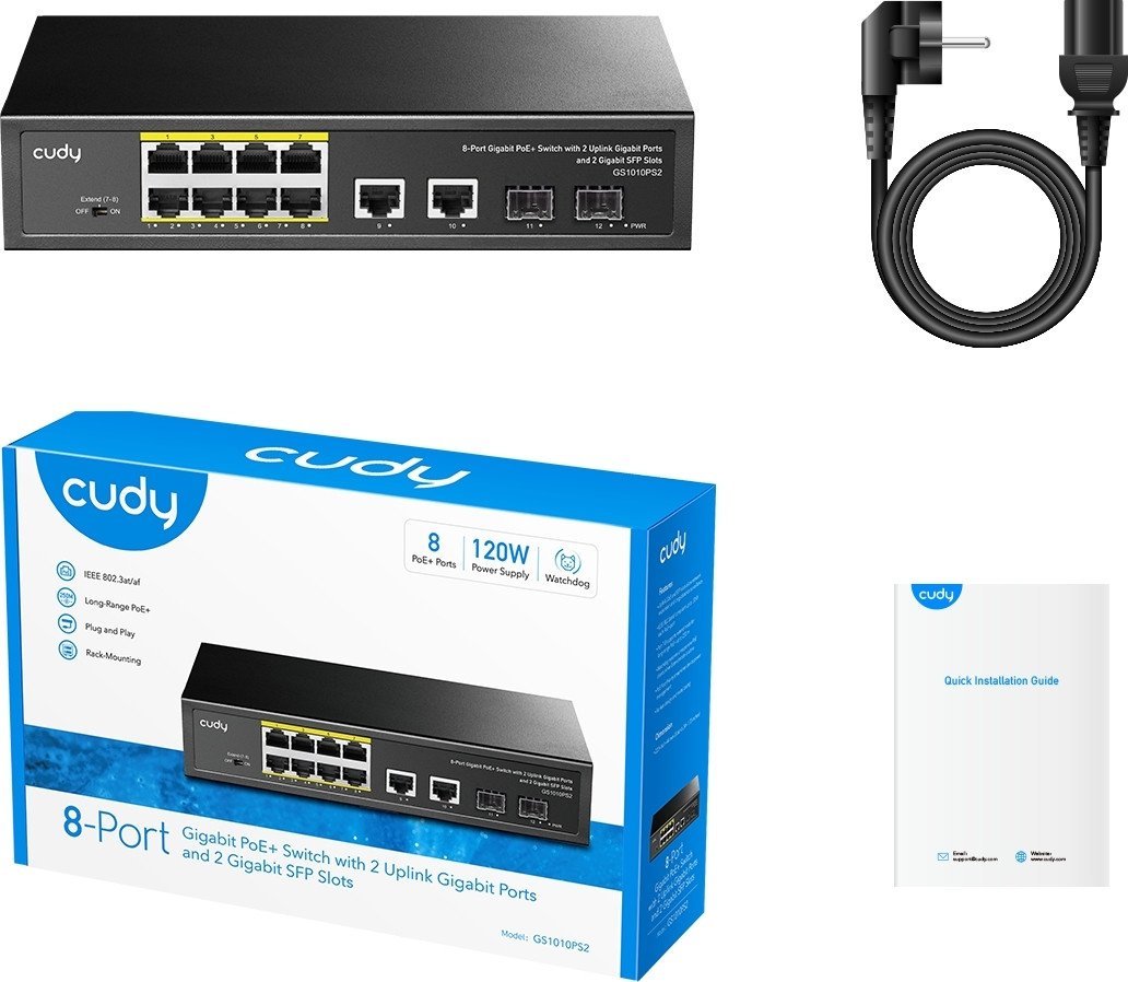 Неуправляемый коммутатор Cudy GS1010PS2 1.0