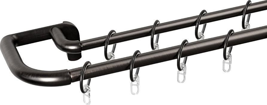 Карниз для штор UG Home Раздвижной 2-рядный 2UT-230-330-BG (черный графит, 2.3-3.3м)