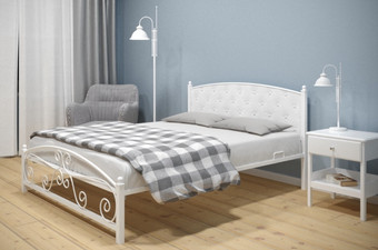 Кровать Князев Мебель Бали 160x200 БИ.160.200.Б (белый муар)