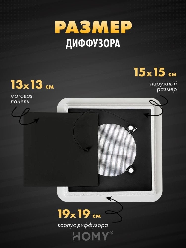 Вентиляционная решетка HOMY AIR квадратный AS100BT 15x15 (черная)