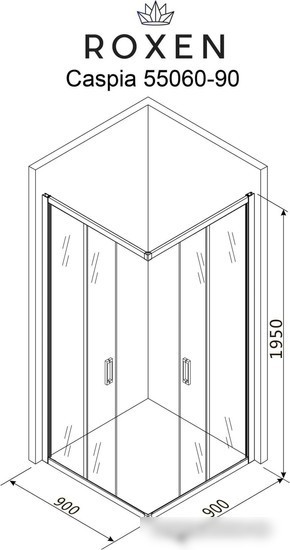 Душевой уголок Roxen Caspia 55060-90C 90х90 (матовое стекло/хром)
