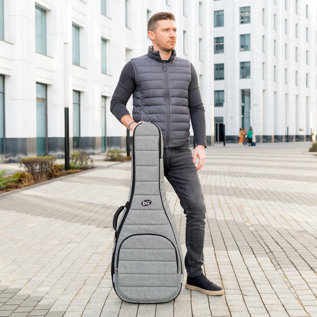 Чехол для гитары Bagandmusic Classic Casual Plus (светло-серый)