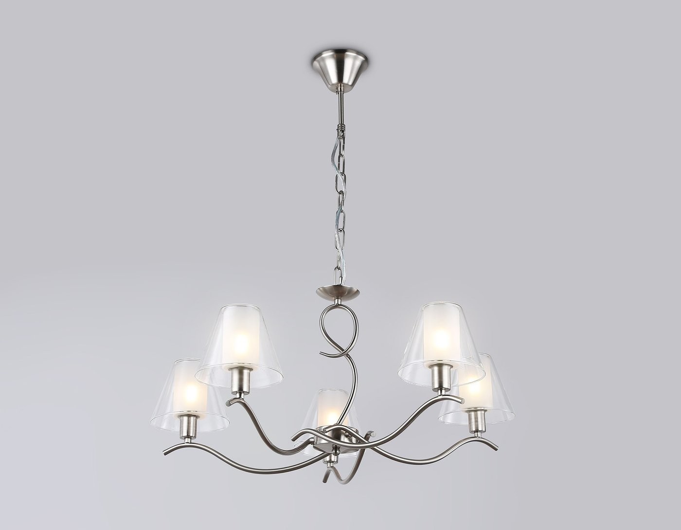 Подвесная люстра Ambrella LH57081/5 SN/FR (никель/белый матовый)