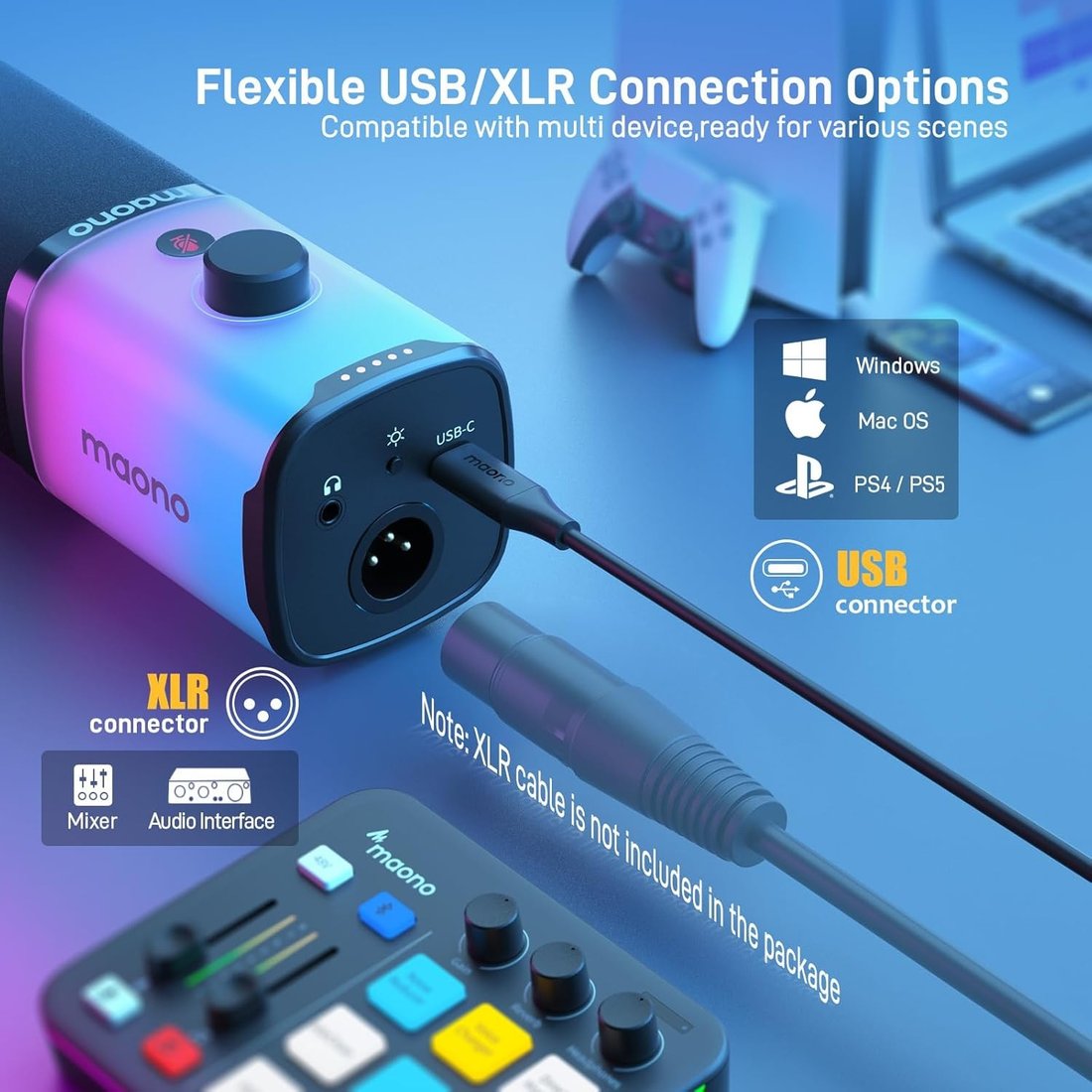 Проводной микрофон Maono PD100XS RGB