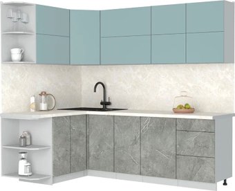 Кухонный модуль Интерлиния Мила Матте 1.5x2.4 А (океан/керамика/опал светлый)