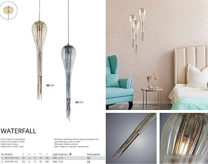 Подвесная люстра Arte Lamp Waterfall A1577SP-1CC