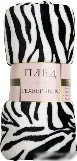 Плед Tex Republic Шкура зебры TF FN F967 QR b1520 150x200 см (черный/белый)
