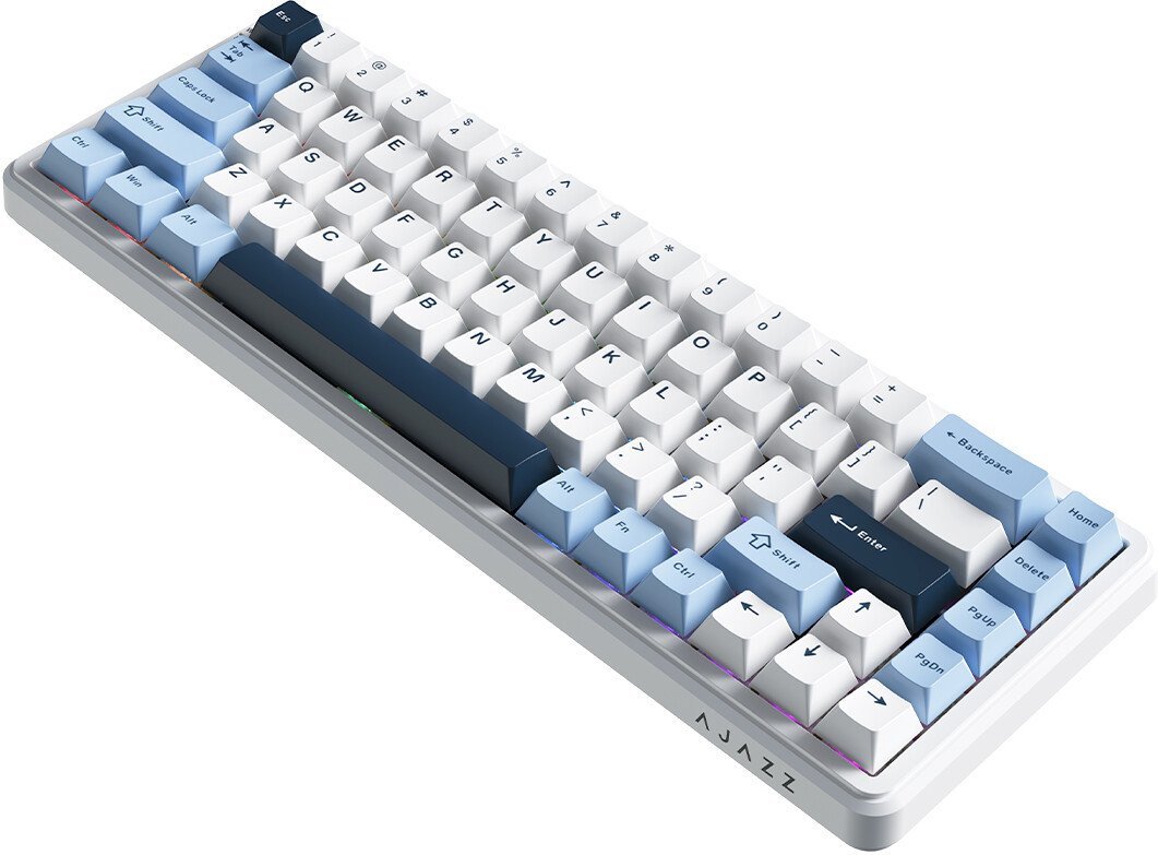Клавиатура Ajazz AK680 Max (белый/голубой/темно-синий)