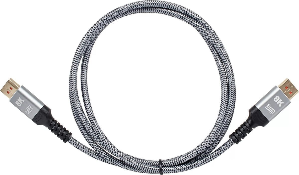 Кабель AOPEN ACG630-1.5 DisplayPort - DisplayPort (1.5 м, серый/черный)