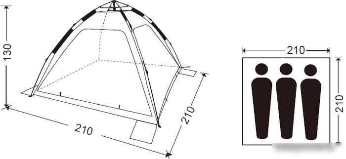 Палатка KingCamp Aosta 4082 (бирюзовый)