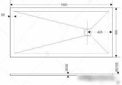 Душевой поддон RGW ST-0159G 150х90