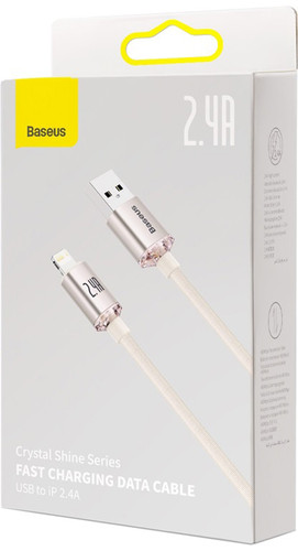 Кабель Baseus Crystal Shine USB Type-A - Lightning (1.2 м, розовый)