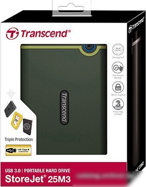 Внешний жесткий диск Transcend StoreJet 25M3 1TB (зеленый)