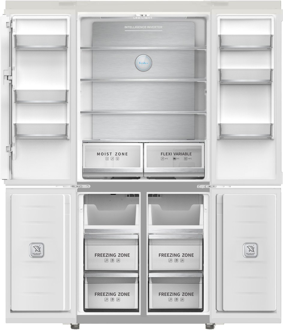 Четырёхдверный холодильник Tesler RCD-487BI (бежевый)