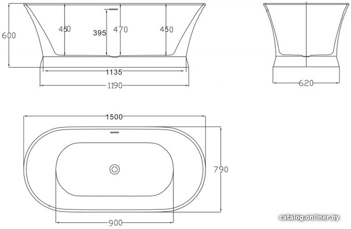 Ванна BelBagno BB402 170x79
