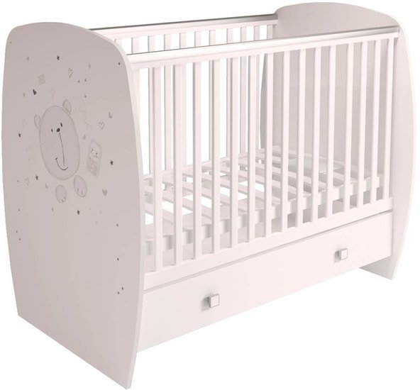 Детская кроватка Polini Kids French 710, Teddy (белый)