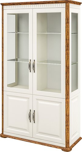 Шкаф-витрина Elva Лазаро NEM03HS-2D2V-1140/480/2000 (26) (крем/дуб кантри)